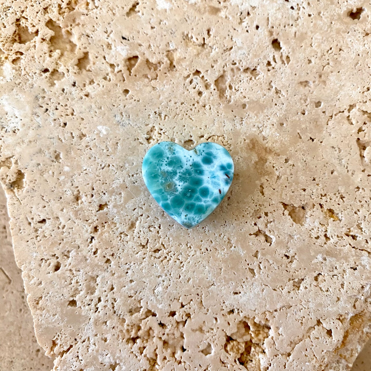Larimar heart cabochon
