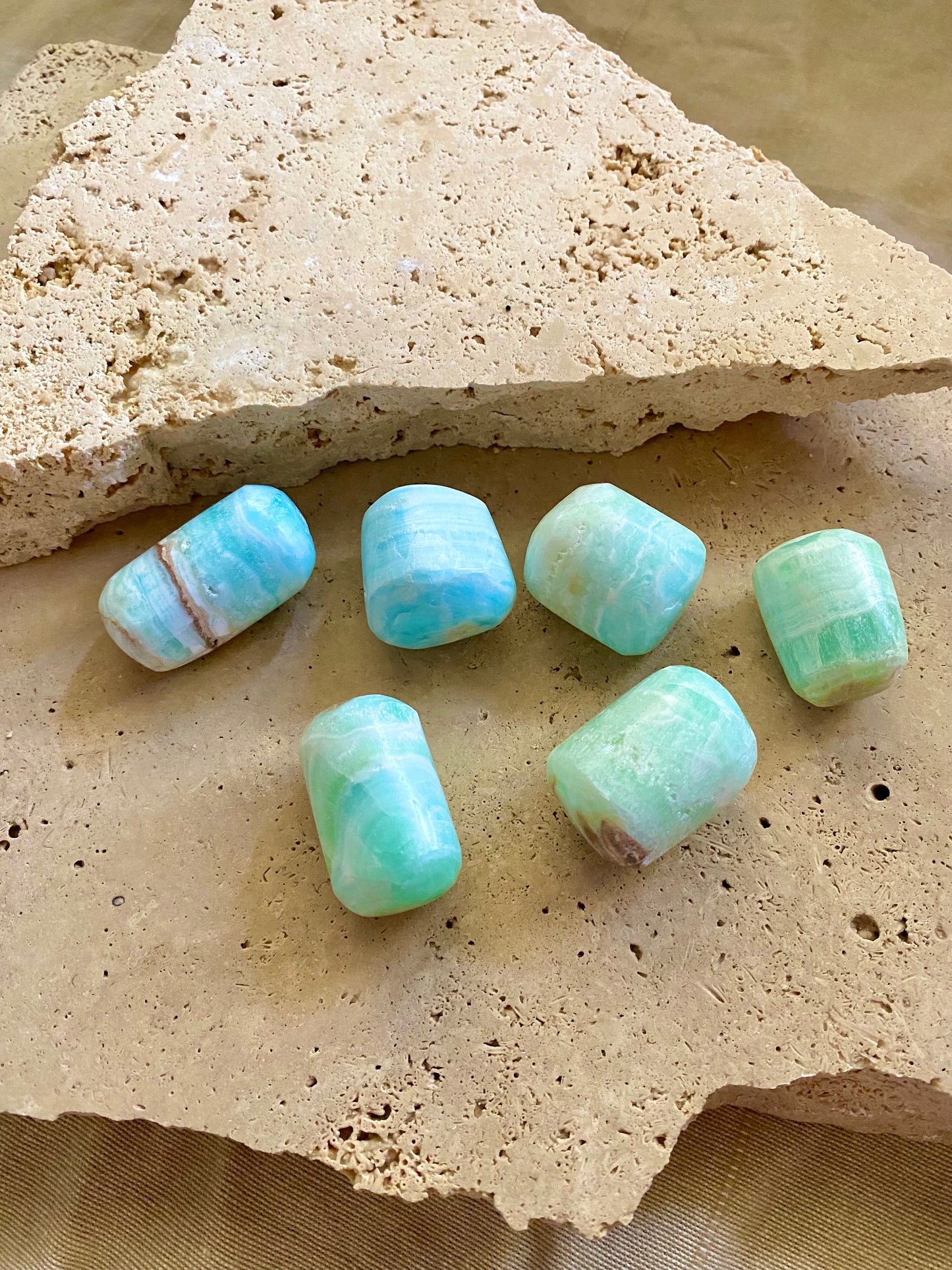 Caribbean calcite large tumbles