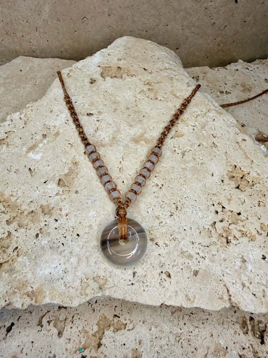 Banded Agate donut necklace
