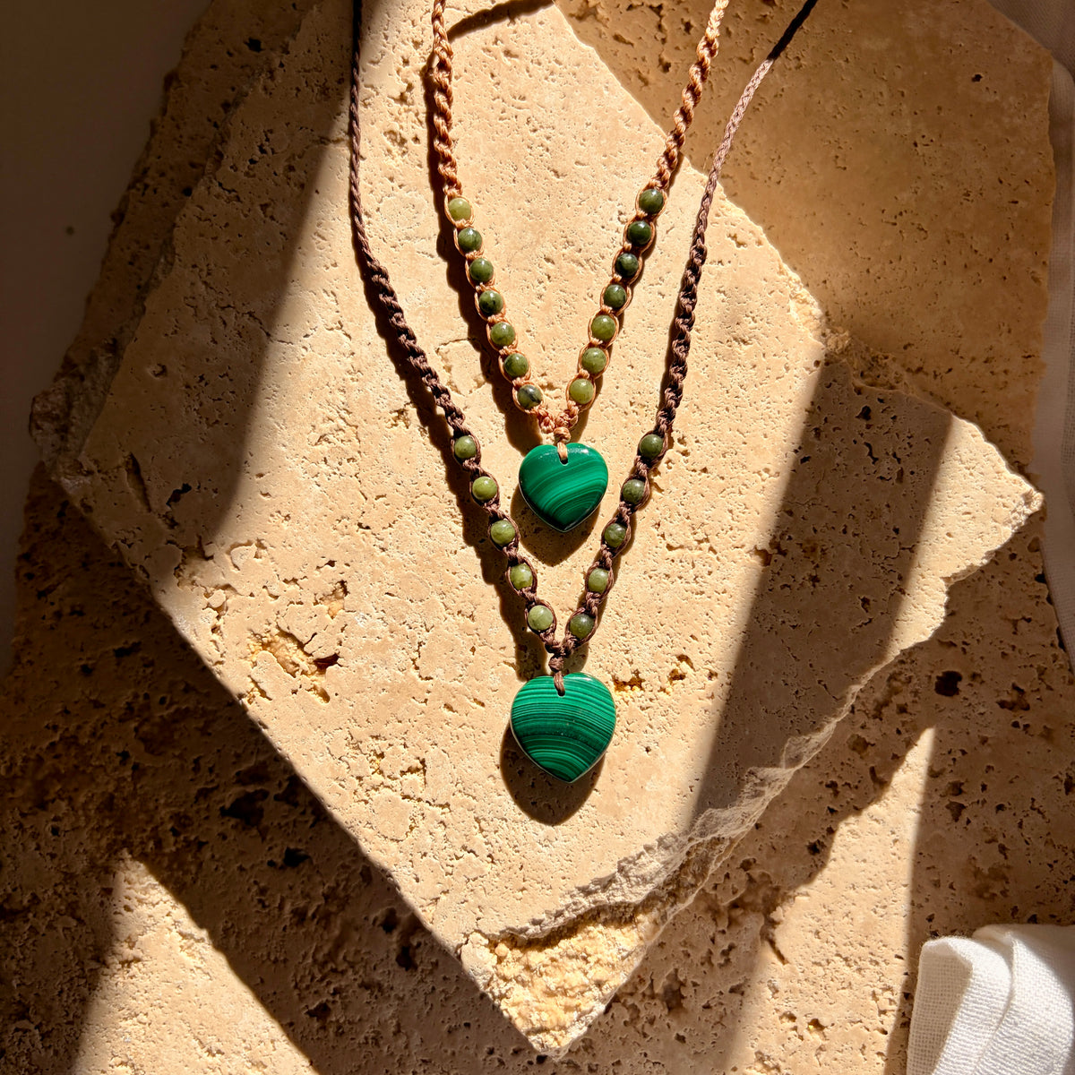 Malachite heart necklace