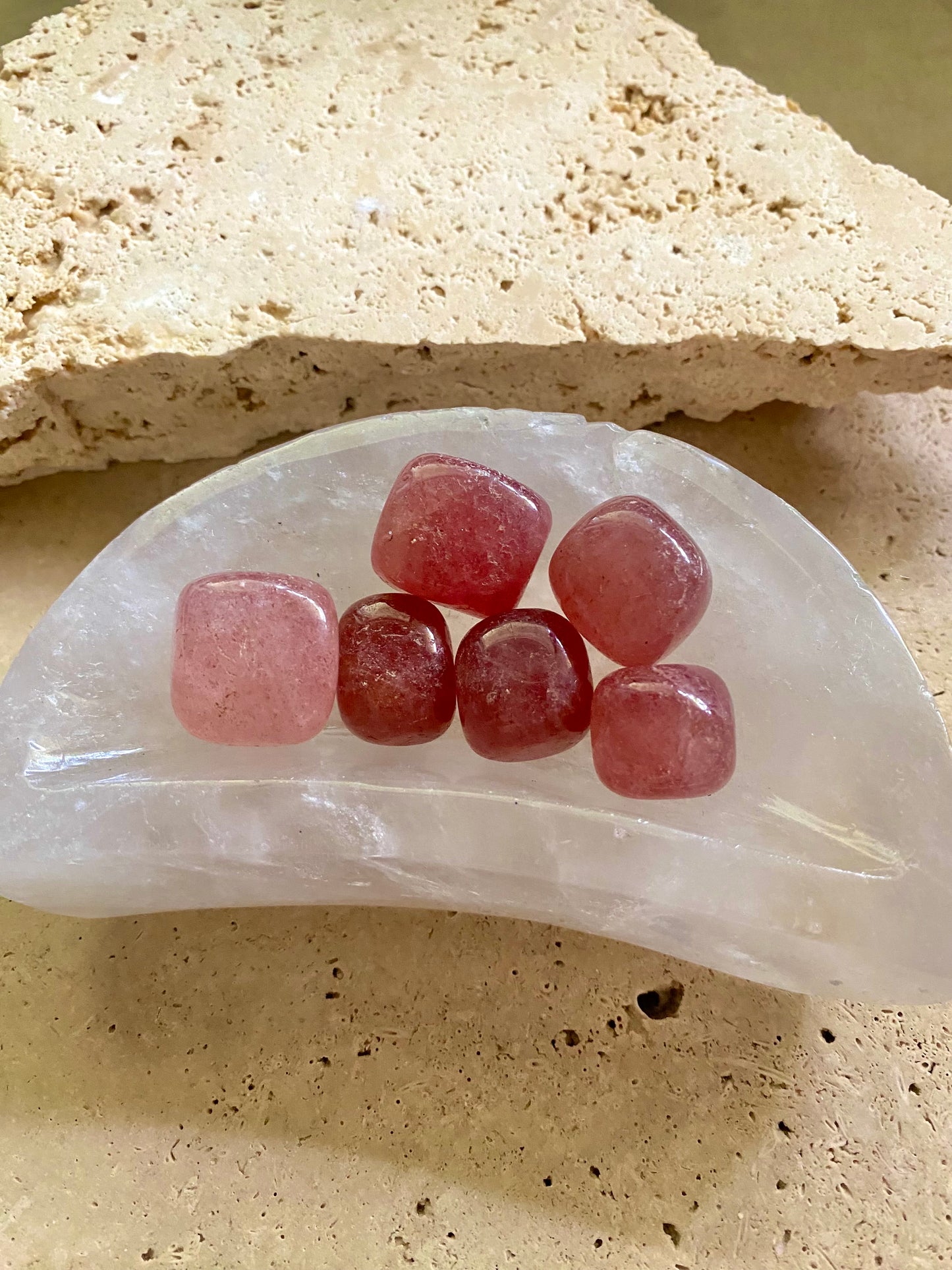 Strawberry Quartz tumbles