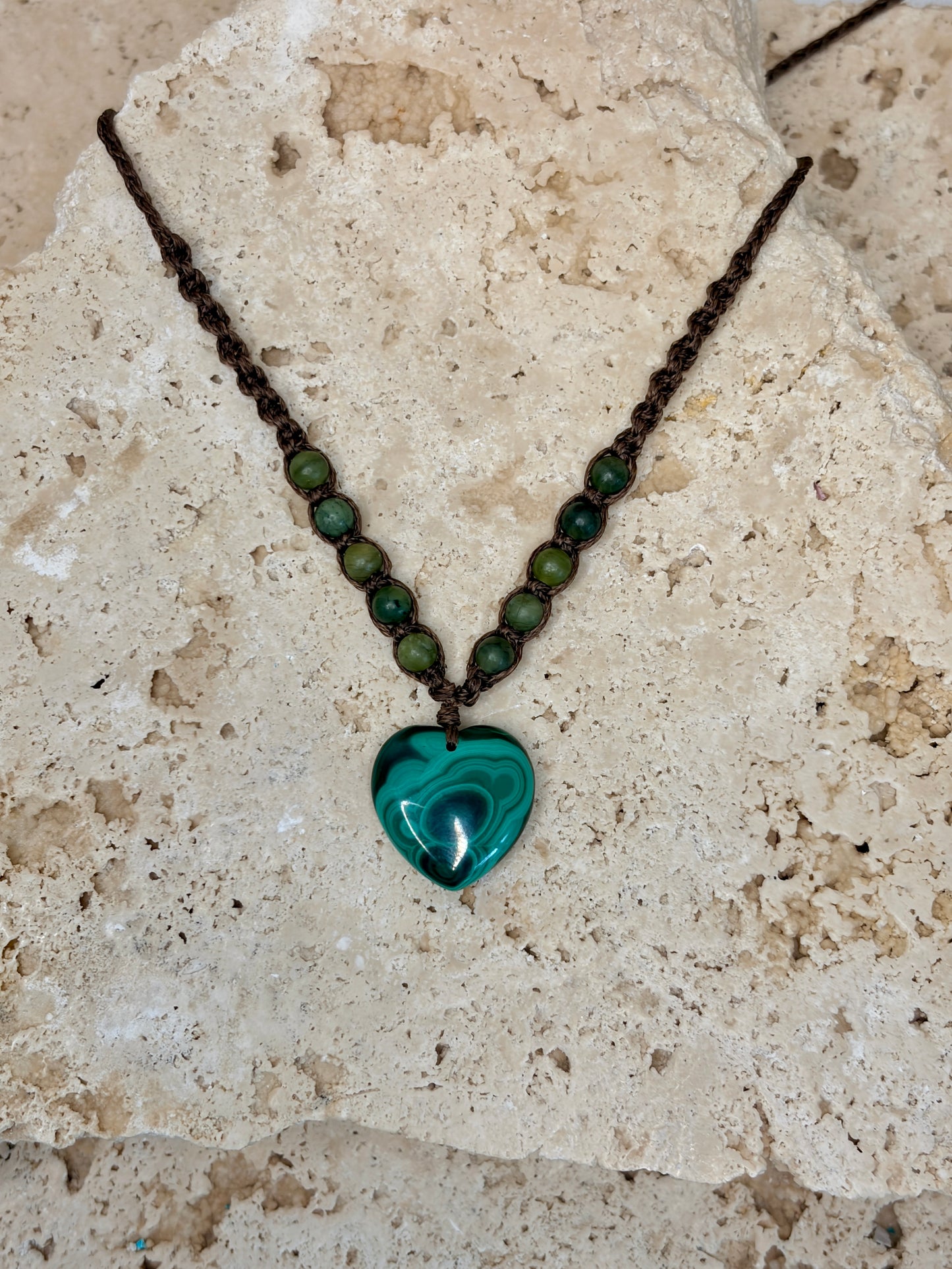 Malachite heart necklace
