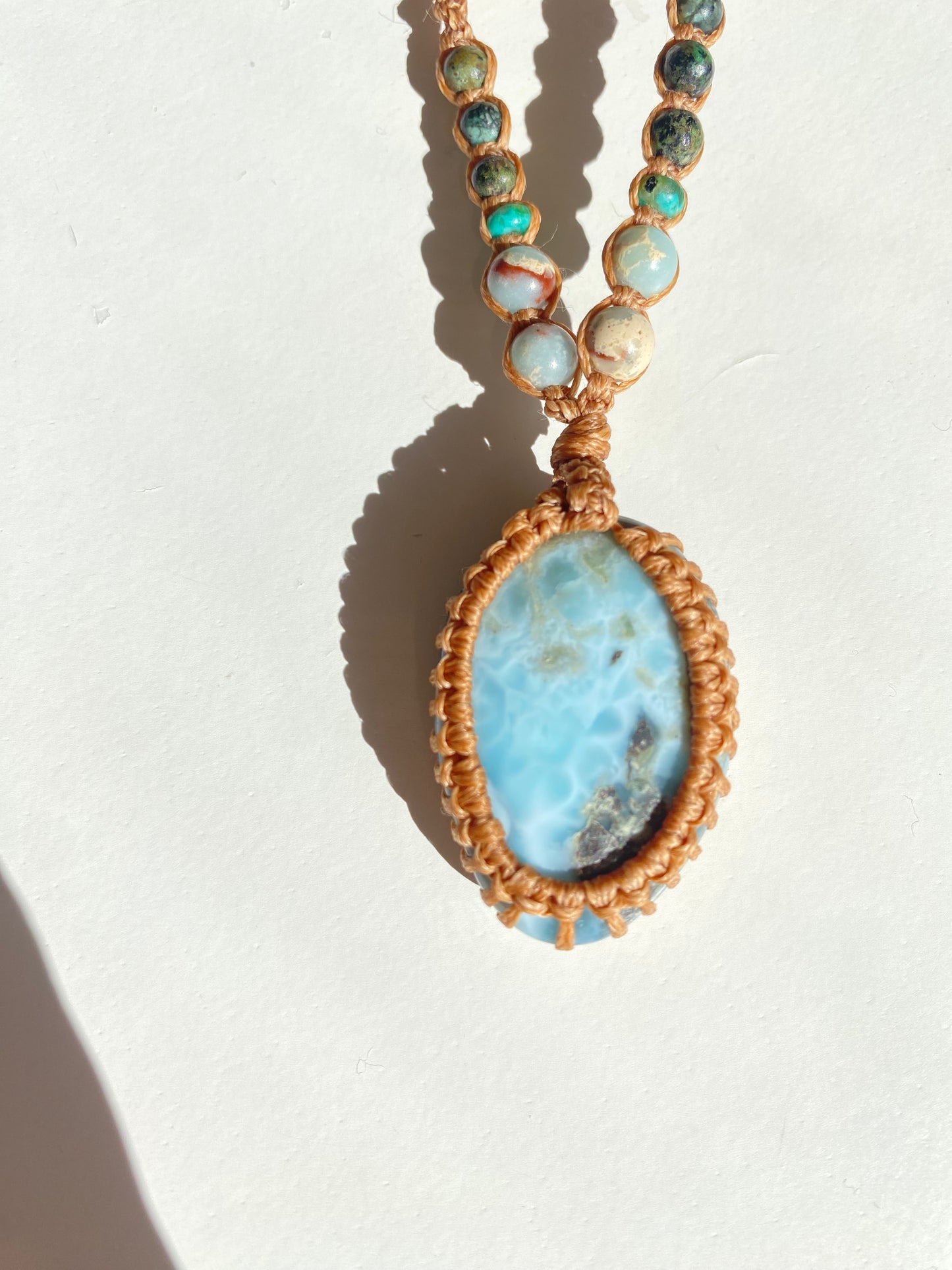 Larimar Macrame Necklace