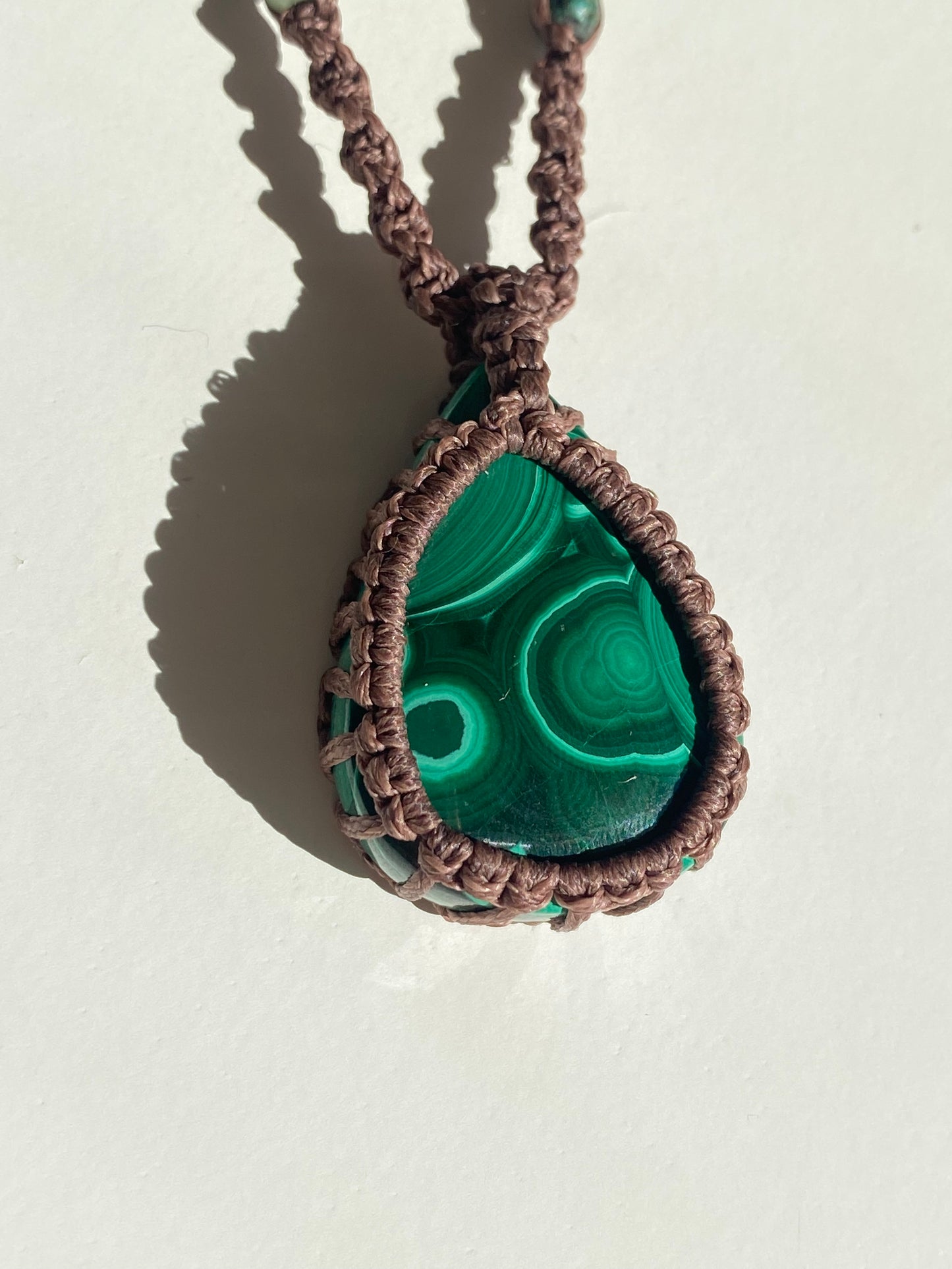 Malachite Macrame Necklace