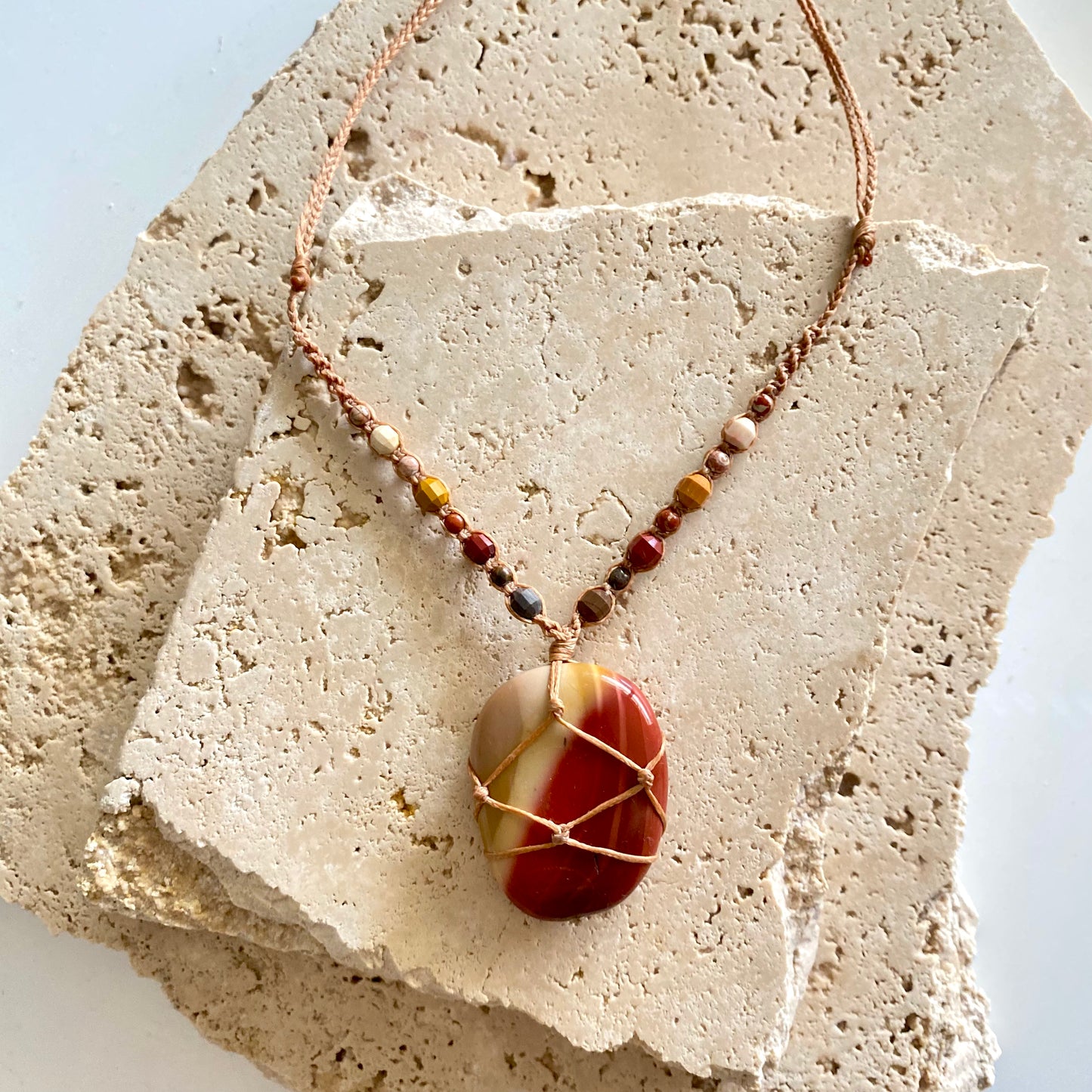Mookaite Macrame Necklace