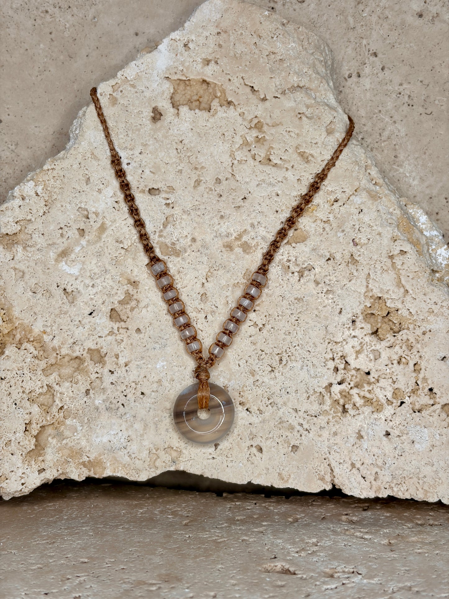 Banded Agate donut necklace