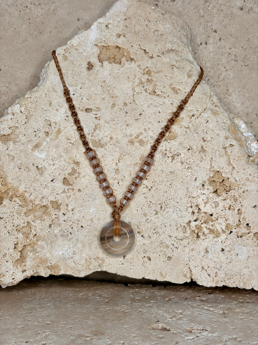 Banded Agate donut necklace