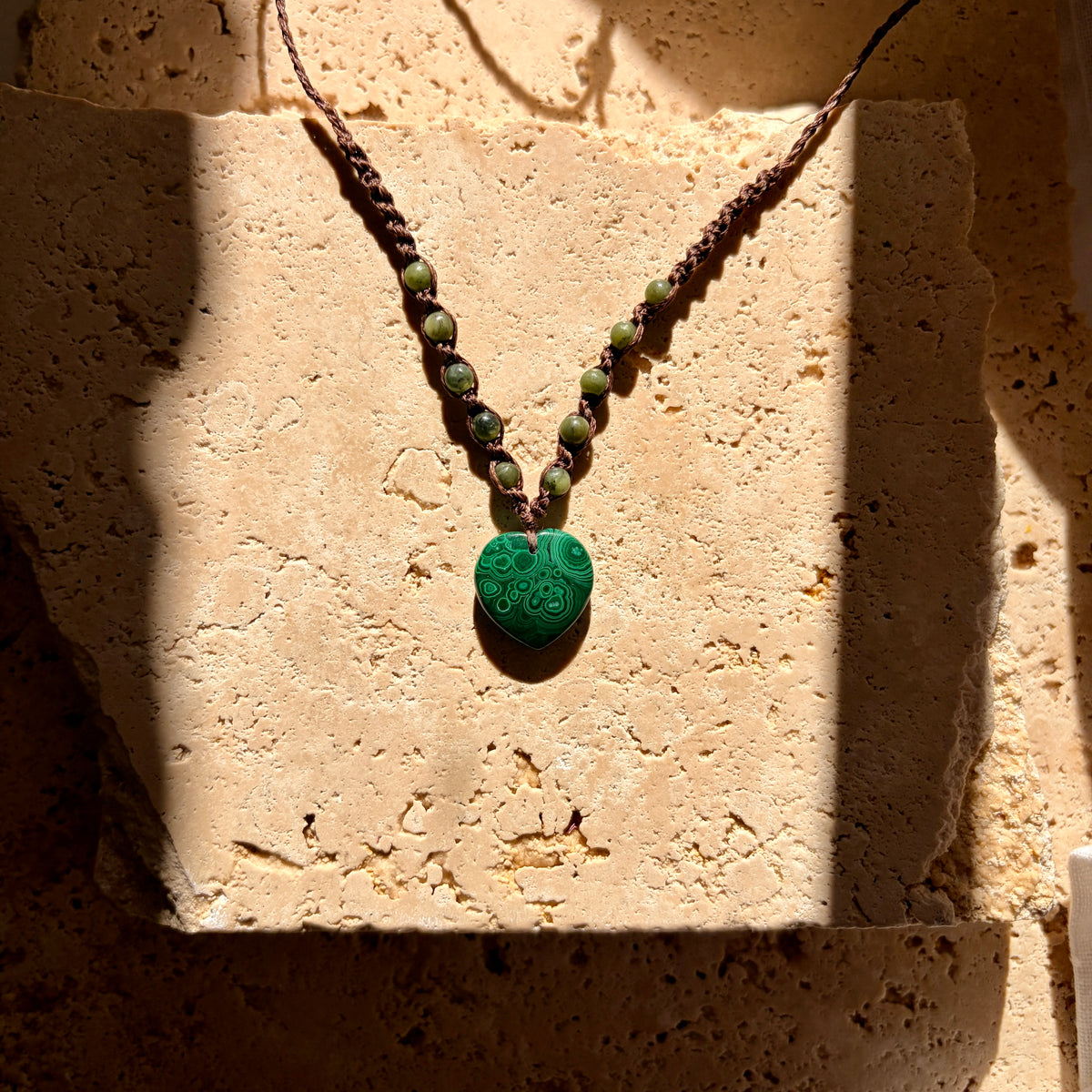 Malachite heart necklace