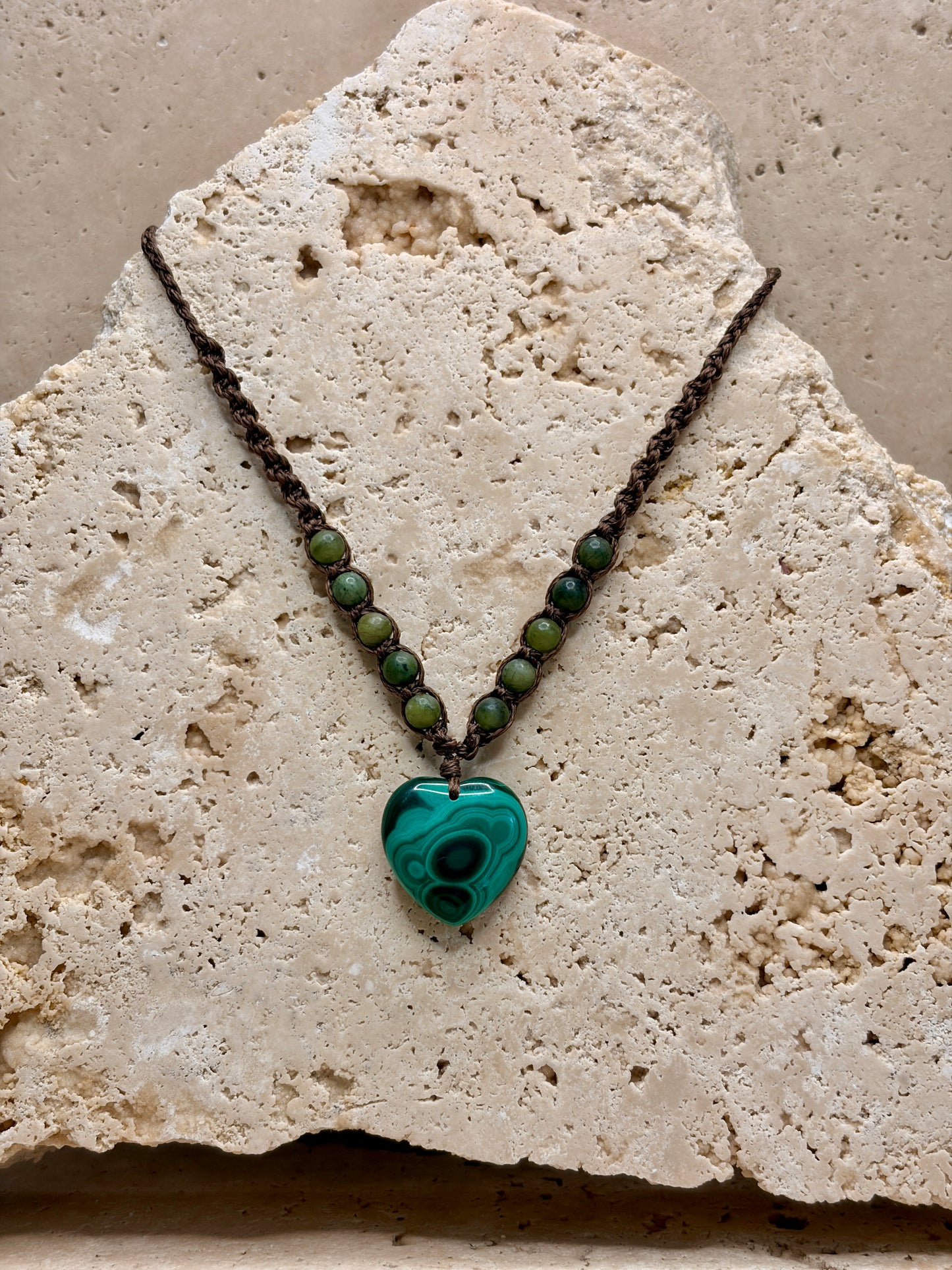 Malachite heart necklace