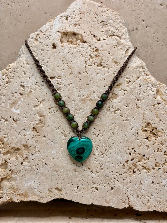Malachite heart necklace