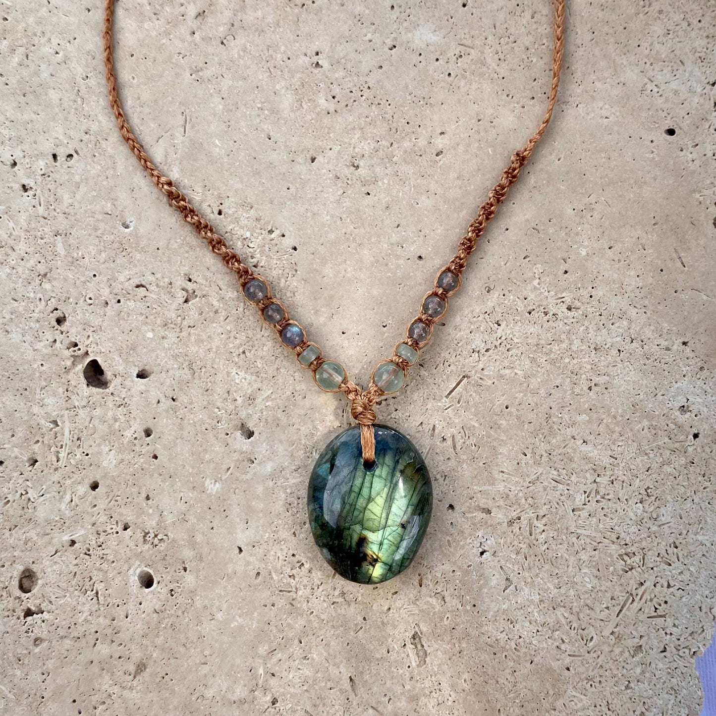 Labradorite Macrame Necklace
