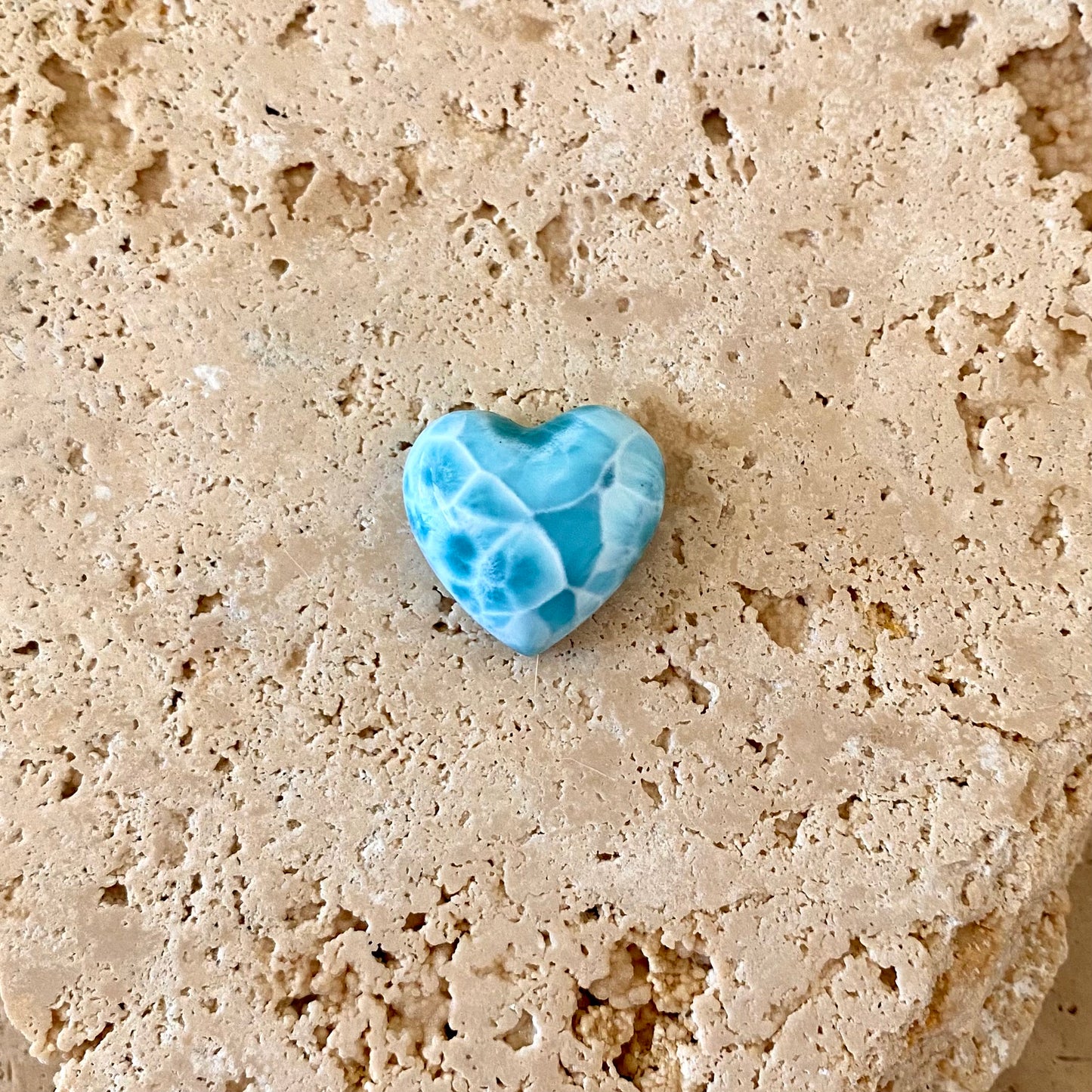 Larimar heart cabochon