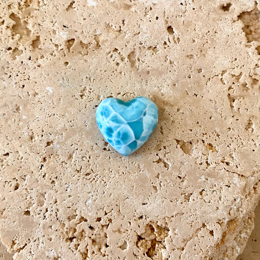 Larimar heart cabochon