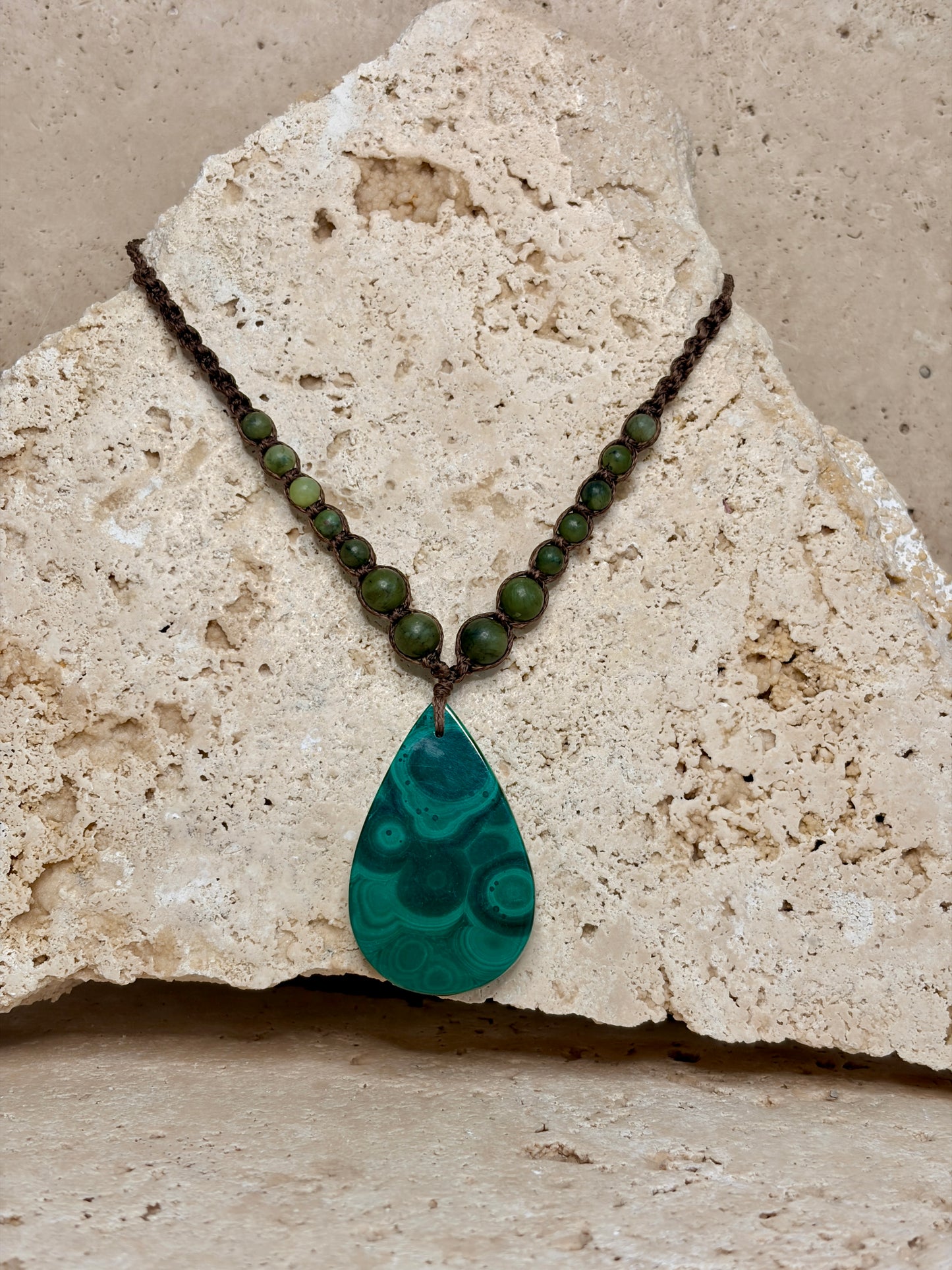 Malachite teardrop necklace