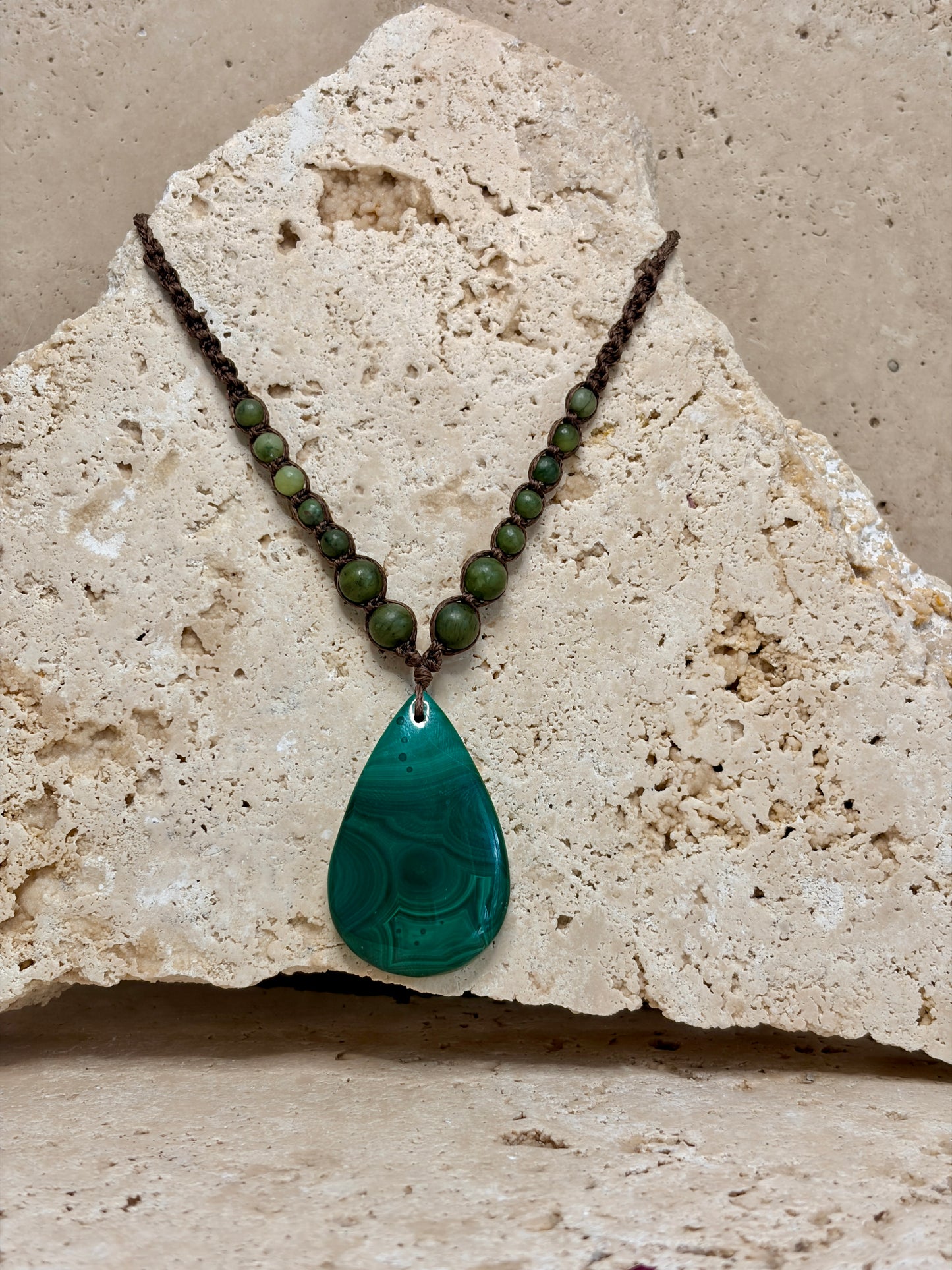 Malachite teardrop necklace