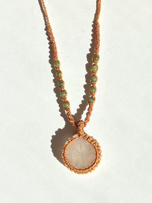 Vegvisir Clear Quartz Macrame Necklace