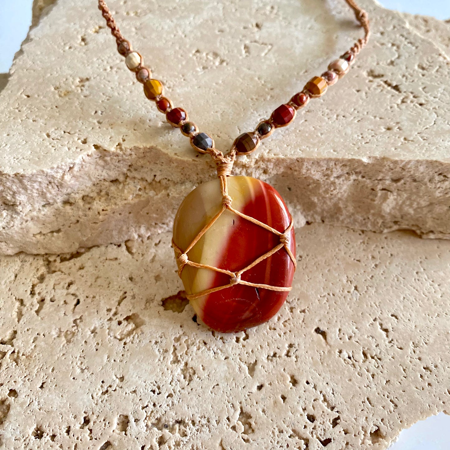 Mookaite Macrame Necklace
