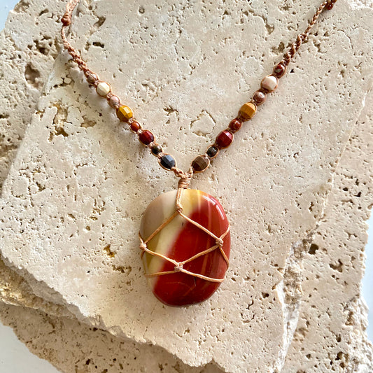 Mookaite Macrame Necklace