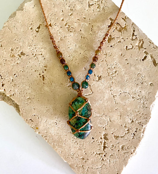 Turquoise Macrame necklace